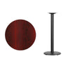 30'' Round Mahogany Laminate Table Top with 18'' Round Bar Height Table Base - Flash Furniture