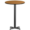 30'' Round Natural Laminate Table Top with 22'' x 22'' Bar Height Table Base - Flash Furniture