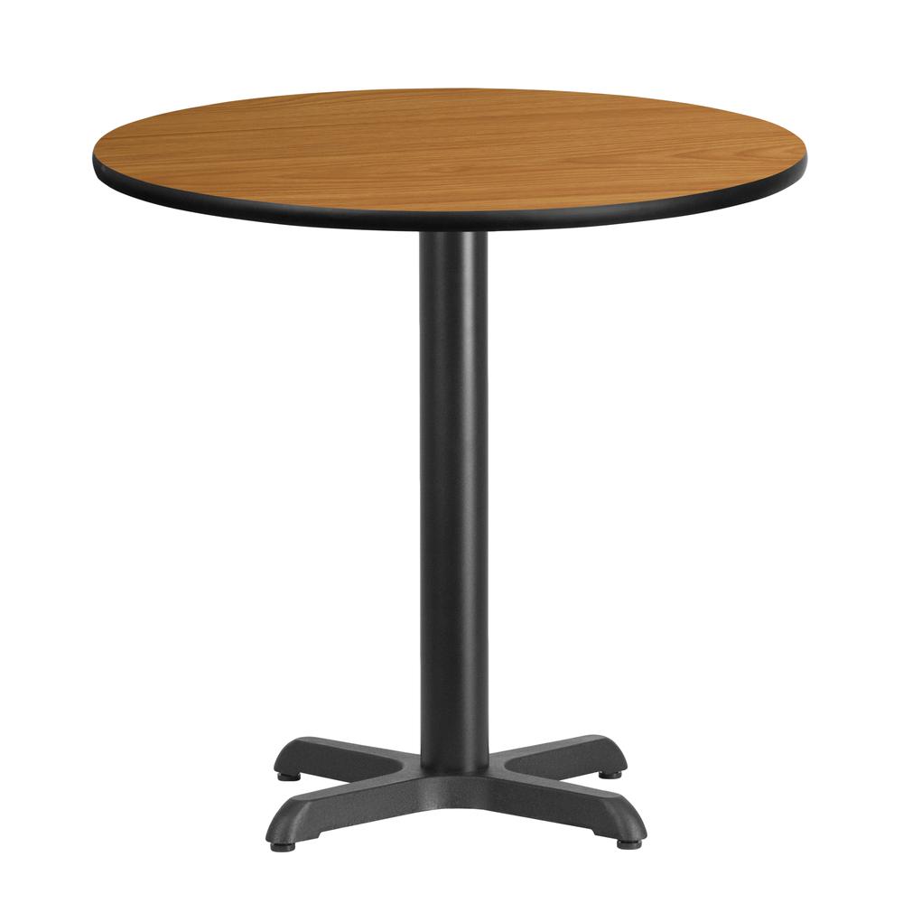 30'' Round Natural Laminate Table Top with 22'' x 22'' Table Height Base - Flash Furniture