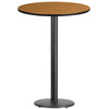 30'' Round Natural Laminate Table Top with 18'' Round Bar Height Table Base - Flash Furniture