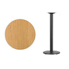 30'' Round Natural Laminate Table Top with 18'' Round Bar Height Table Base - Flash Furniture