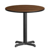 30'' Round Walnut Laminate Table Top with 22'' x 22'' Table Height Base - Flash Furniture