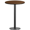 30'' Round Walnut Laminate Table Top with 18'' Round Bar Height Table Base - Flash Furniture