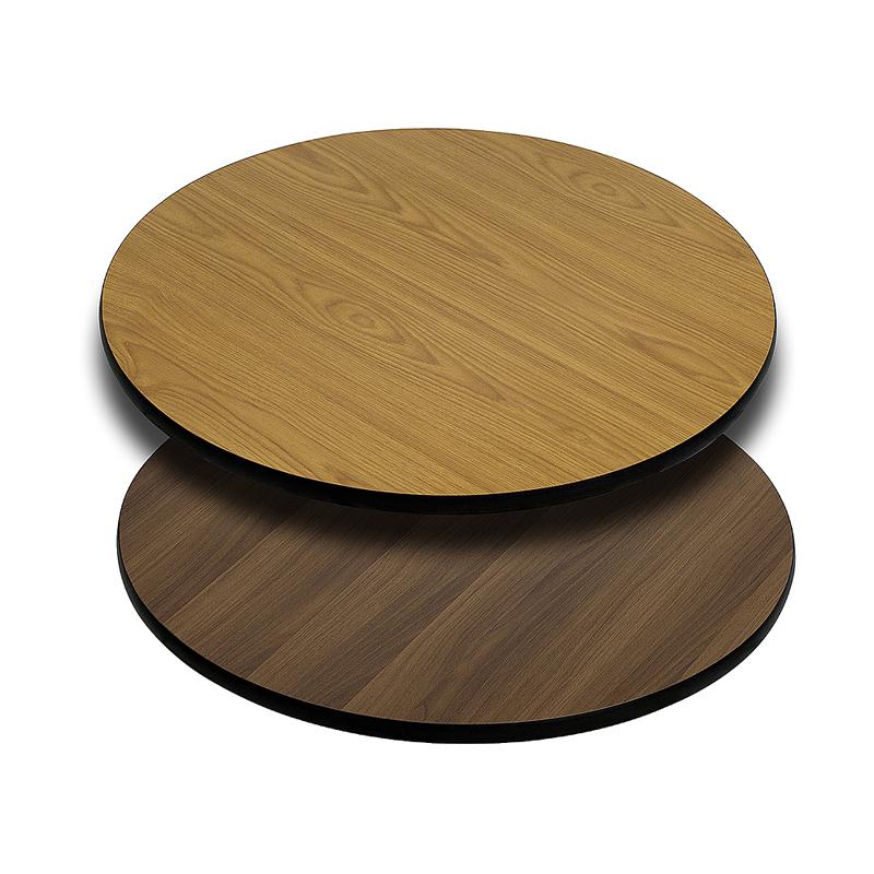 30'' Round Table Top with Natural or Walnut Reversible Laminate Top - Flash Furniture