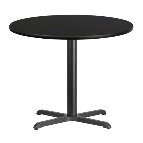 36'' Round Black Laminate Table Top with 30'' x 30'' Table Height Base - Flash Furniture