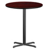 36'' Round Mahogany Laminate Table Top with 30'' x 30'' Bar Height Table Base - Flash Furniture
