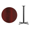 36'' Round Mahogany Laminate Table Top with 30'' x 30'' Bar Height Table Base - Flash Furniture