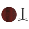 36'' Round Mahogany Laminate Table Top with 30'' x 30'' Table Height Base - Flash Furniture