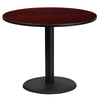 36'' Round Mahogany Laminate Table Top with 24'' Round Table Height Base - Flash Furniture