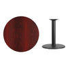 36'' Round Mahogany Laminate Table Top with 24'' Round Table Height Base - Flash Furniture