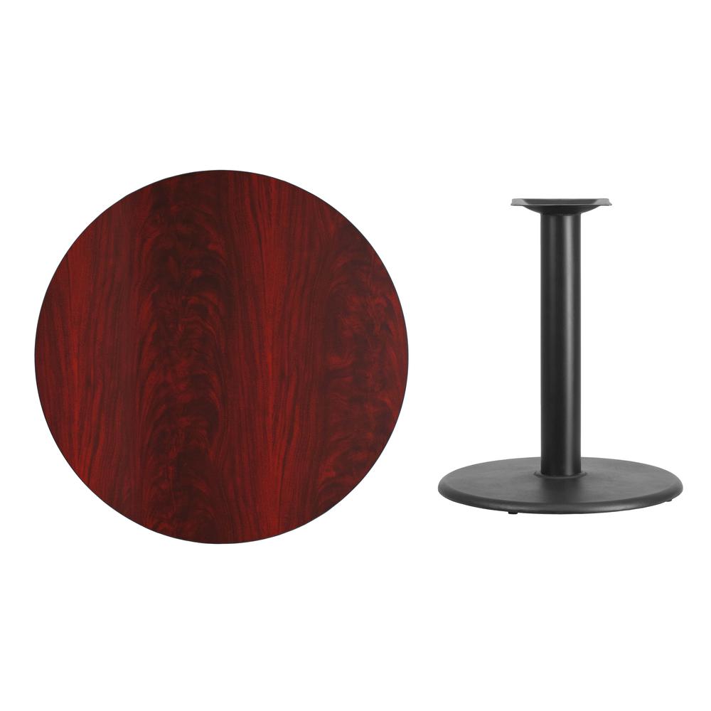 36'' Round Mahogany Laminate Table Top with 24'' Round Table Height Base - Flash Furniture
