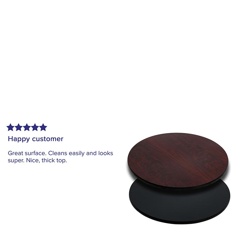 36'' Round Table Top with Black or Mahogany Reversible Laminate Top - Flash Furniture