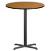 36'' Round Natural Laminate Table Top with 30'' x 30'' Bar Height Table Base - Flash Furniture