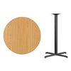 36'' Round Natural Laminate Table Top with 30'' x 30'' Bar Height Table Base - Flash Furniture