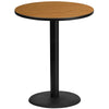 36'' Round Natural Laminate Table Top with 24'' Round Bar Height Table Base - Flash Furniture