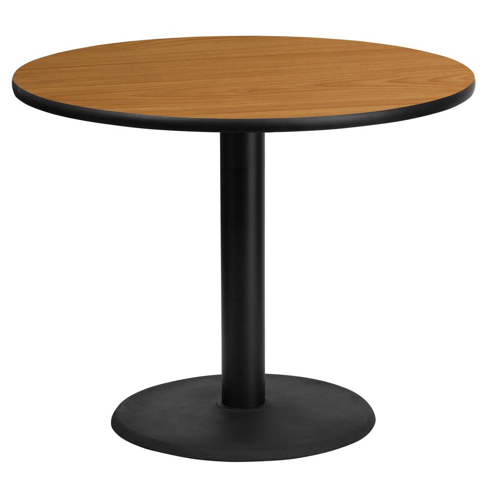 36'' Round Natural Laminate Table Top with 24'' Round Table Height Base - Flash Furniture
