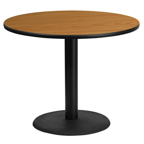 36'' Round Natural Laminate Table Top with 24'' Round Table Height Base - Flash Furniture