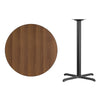 36'' Round Walnut Laminate Table Top with 30'' x 30'' Bar Height Table Base - Flash Furniture