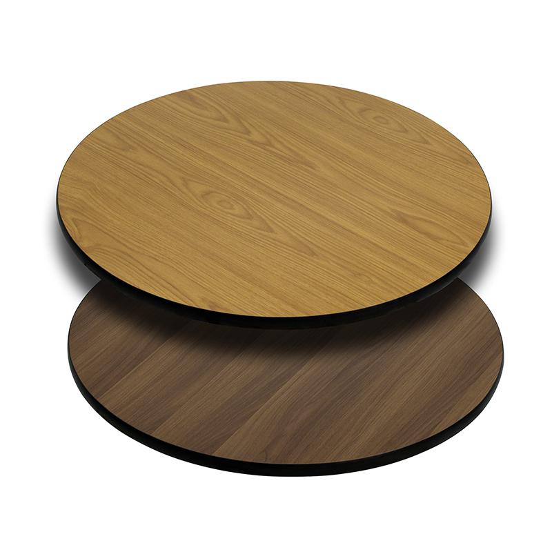 36'' Round Table Top with Natural or Walnut Reversible Laminate Top - Flash Furniture