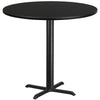 42'' Round Black Laminate Table Top with 33'' x 33'' Bar Height Table Base - Flash Furniture