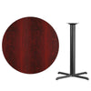 42'' Round Mahogany Laminate Table Top with 33'' x 33'' Bar Height Table Base - Flash Furniture