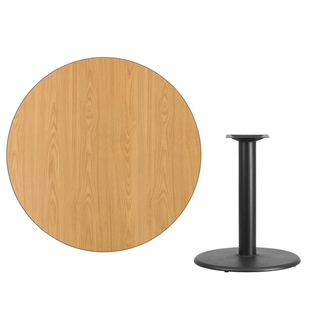 42'' Round Natural Laminate Table Top with 24'' Round Table Height Base - Flash Furniture