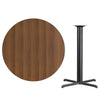 42'' Round Walnut Laminate Table Top with 33'' x 33'' Bar Height Table Base - Flash Furniture