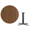 42'' Round Walnut Laminate Table Top with 33'' x 33'' Table Height Base - Flash Furniture