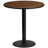 42'' Round Walnut Laminate Table Top with 24'' Round Bar Height Table Base - Flash Furniture