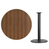 42'' Round Walnut Laminate Table Top with 24'' Round Bar Height Table Base - Flash Furniture