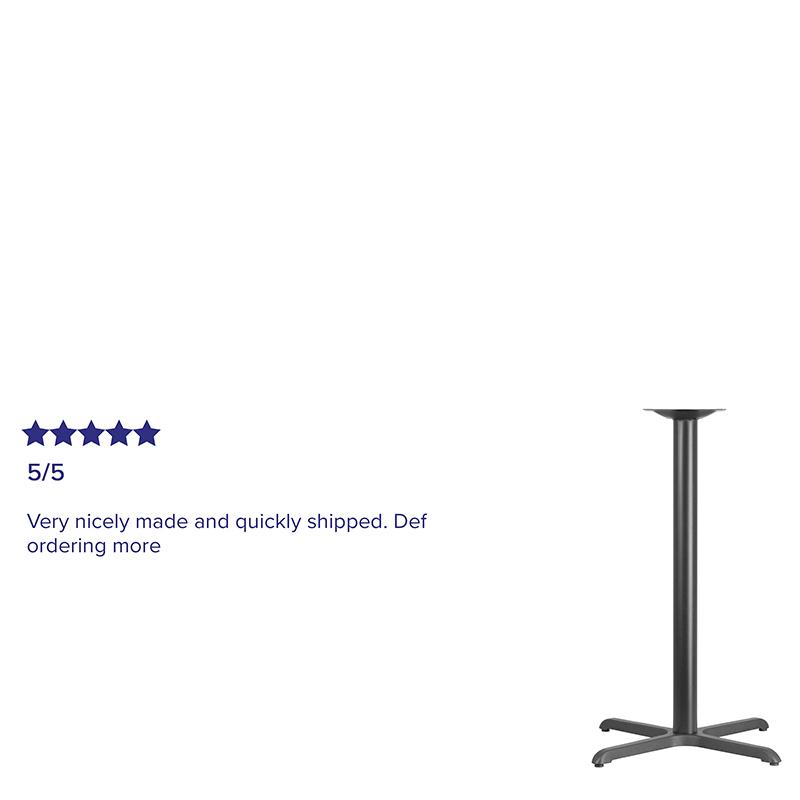 30'' x 30'' Restaurant Table X-Base with 3'' Dia. Bar Height Column - Flash Furniture