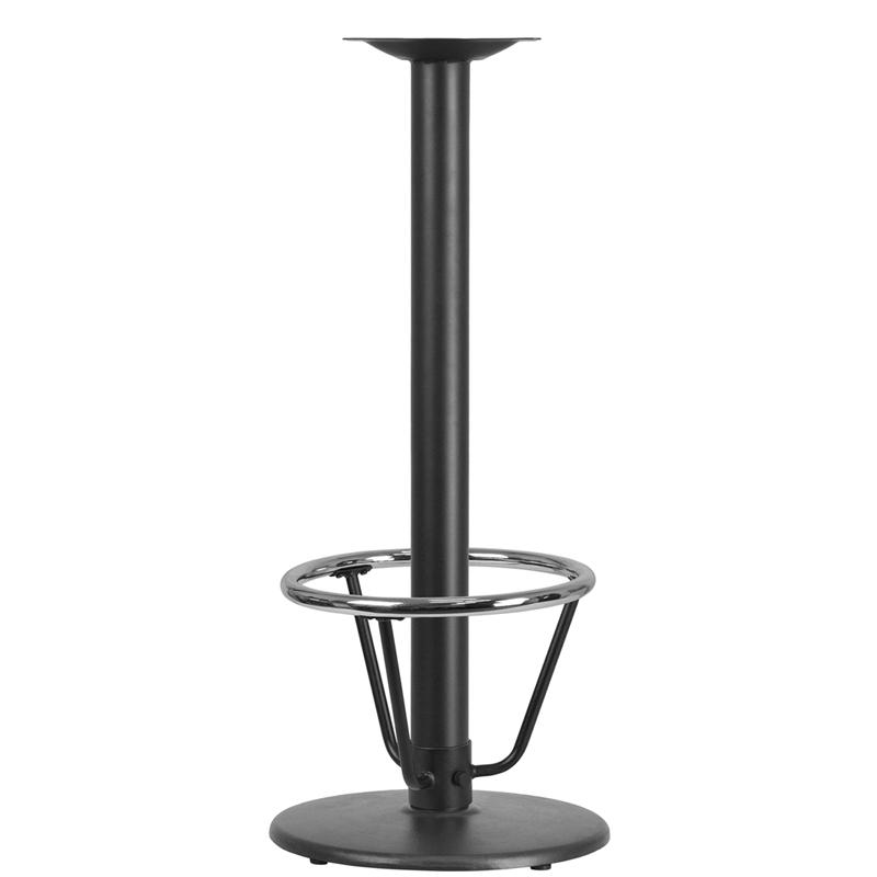 18'' Round Restaurant Table Base with 3'' Dia. Bar Height Column and Foot Ring - Flash Furniture