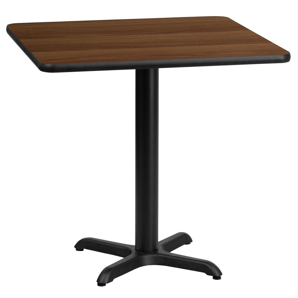 24'' Square Walnut Laminate Table Top with 22'' x 22'' Table Height Base - Flash Furniture