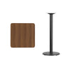 24'' Square Walnut Laminate Table Top with 18'' Round Bar Height Table Base - Flash Furniture