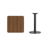 24'' Square Walnut Laminate Table Top with 18'' Round Table Height Base - Flash Furniture
