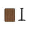 24'' x 30'' Rectangular Walnut Table Top with 18'' Round Table Height Base - Flash Furniture