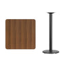 30'' Square Walnut Laminate Table Top with 18'' Round Bar Height Table Base - Flash Furniture