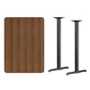 30'' x 42'' Rectangular Walnut Table Top with 5'' x 22'' Bar Height Table Bases - Flash Furniture