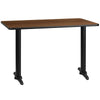 30'' x 48'' Rectangular Walnut Table Top with 5'' x 22'' Table Height Bases - Flash Furniture