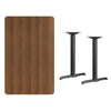 30'' x 48'' Rectangular Walnut Table Top with 5'' x 22'' Table Height Bases - Flash Furniture