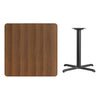 36'' Square Walnut Laminate Table Top with 30'' x 30'' Table Height Base - Flash Furniture