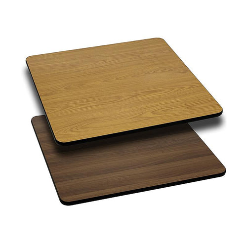 24'' Square Table Top with Natural or Walnut Reversible Laminate Top - Flash Furniture