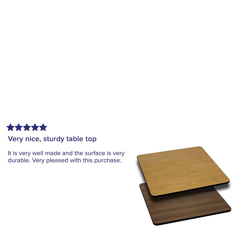 24'' Square Table Top with Natural or Walnut Reversible Laminate Top - Flash Furniture