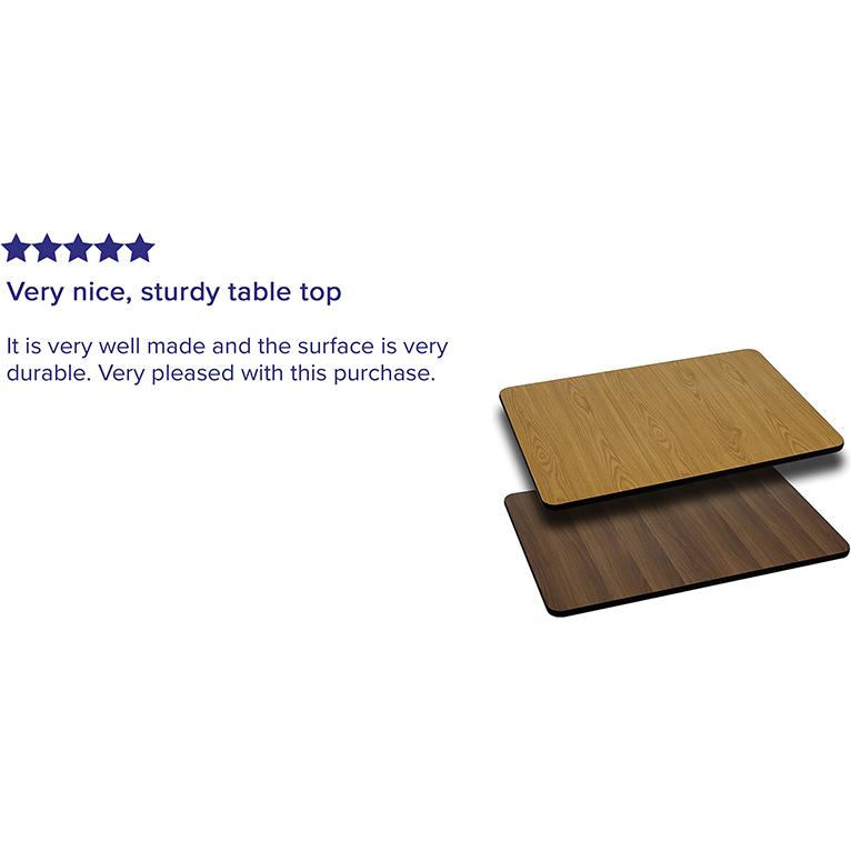 24'' x 42'' Rectangular Table Top with Natural or Walnut Reversible Laminate Top - Flash Furniture