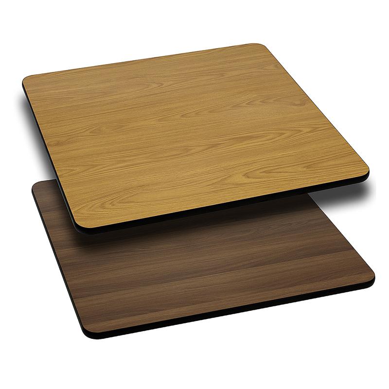 30'' Square Table Top with Natural or Walnut Reversible Laminate Top - Flash Furniture