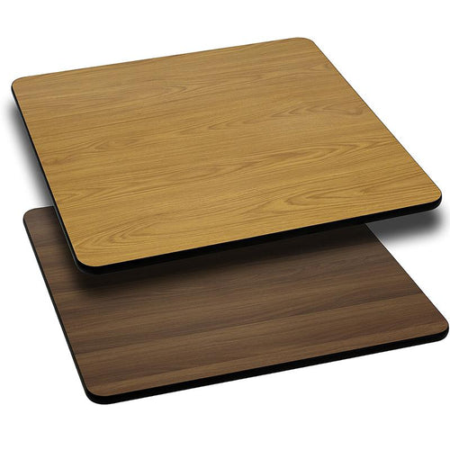 36'' Square Table Top with Natural or Walnut Reversible Laminate Top - Flash Furniture