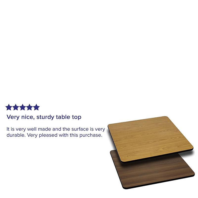 36'' Square Table Top with Natural or Walnut Reversible Laminate Top - Flash Furniture