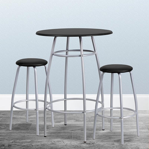 Bar Height Table Set with Padded Stools - Flash Furniture