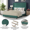 Full Upholstered Platform Bed with Vertical Stitched Headboard, Emerald Velvet - Flash Furniture