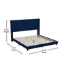 King Upholstered Platform Bed with Vertical Stitched Headboard, Navy Velvet - Flash Furniture